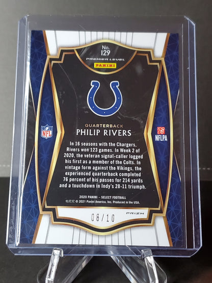 Philip Rivers 2020 Panini Select Football GOLD DIsco Prizm #129:  /10