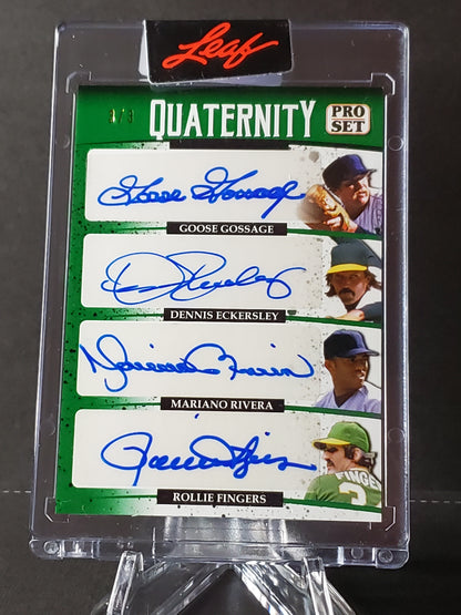 Gossage/ Eckersley/ Rivera/ Fingers - 2022 Leaf Pro Set Hobby - #'d 2/3 Quaternity Auto #Q-03