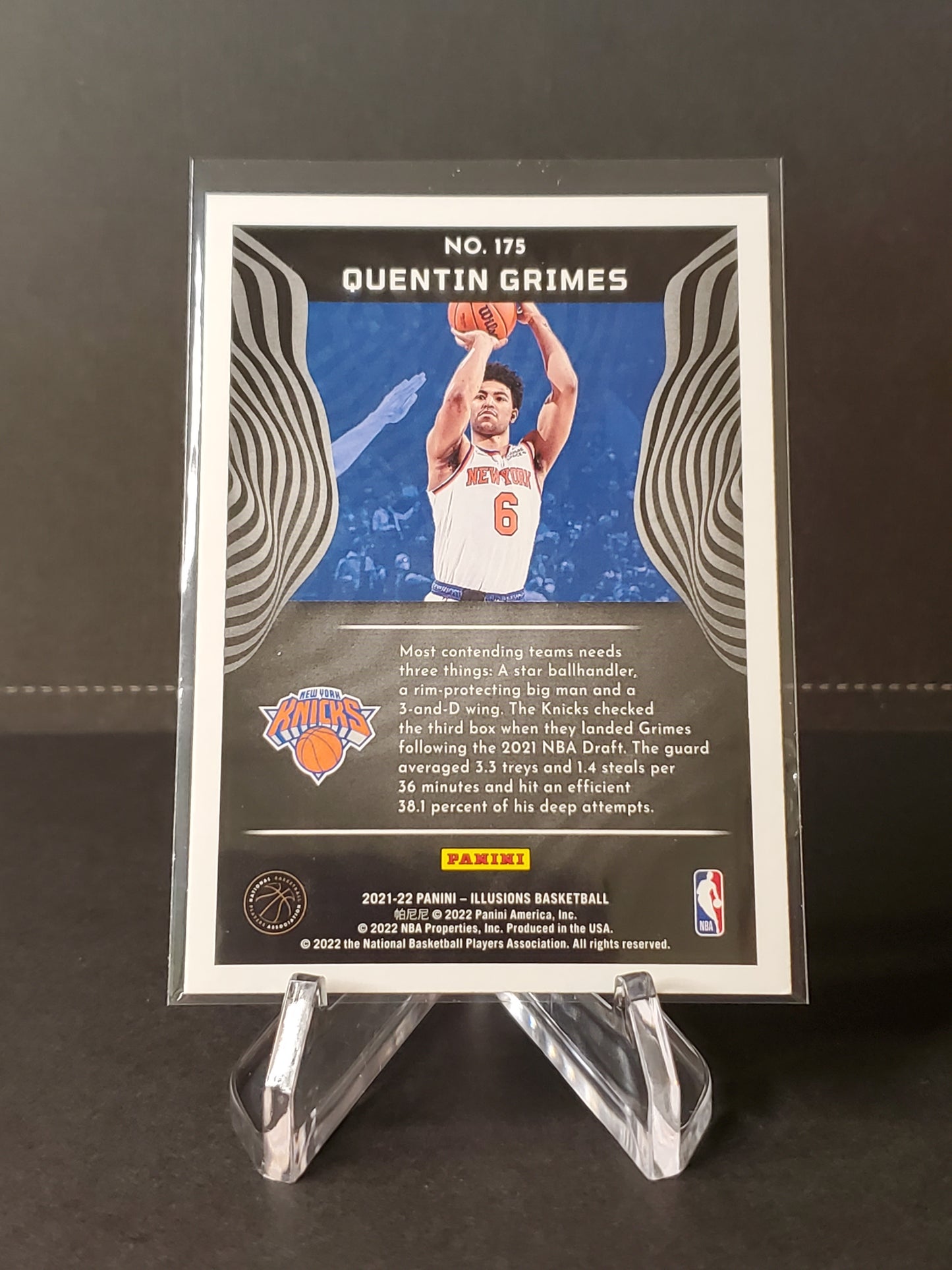 Quentin Grimes 2021-2022 Panini Illusions Basketball RC #175