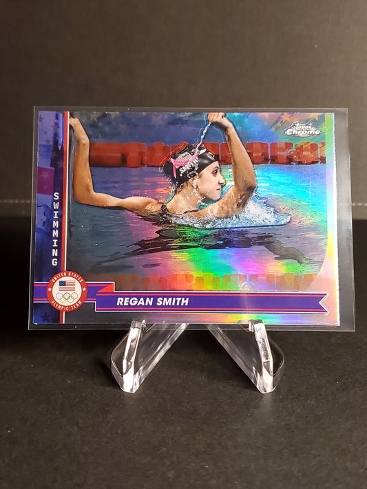 Regan Smith 2024 Topps Chrome US Olympic and Paraolympic Hopefuls Refractor #122