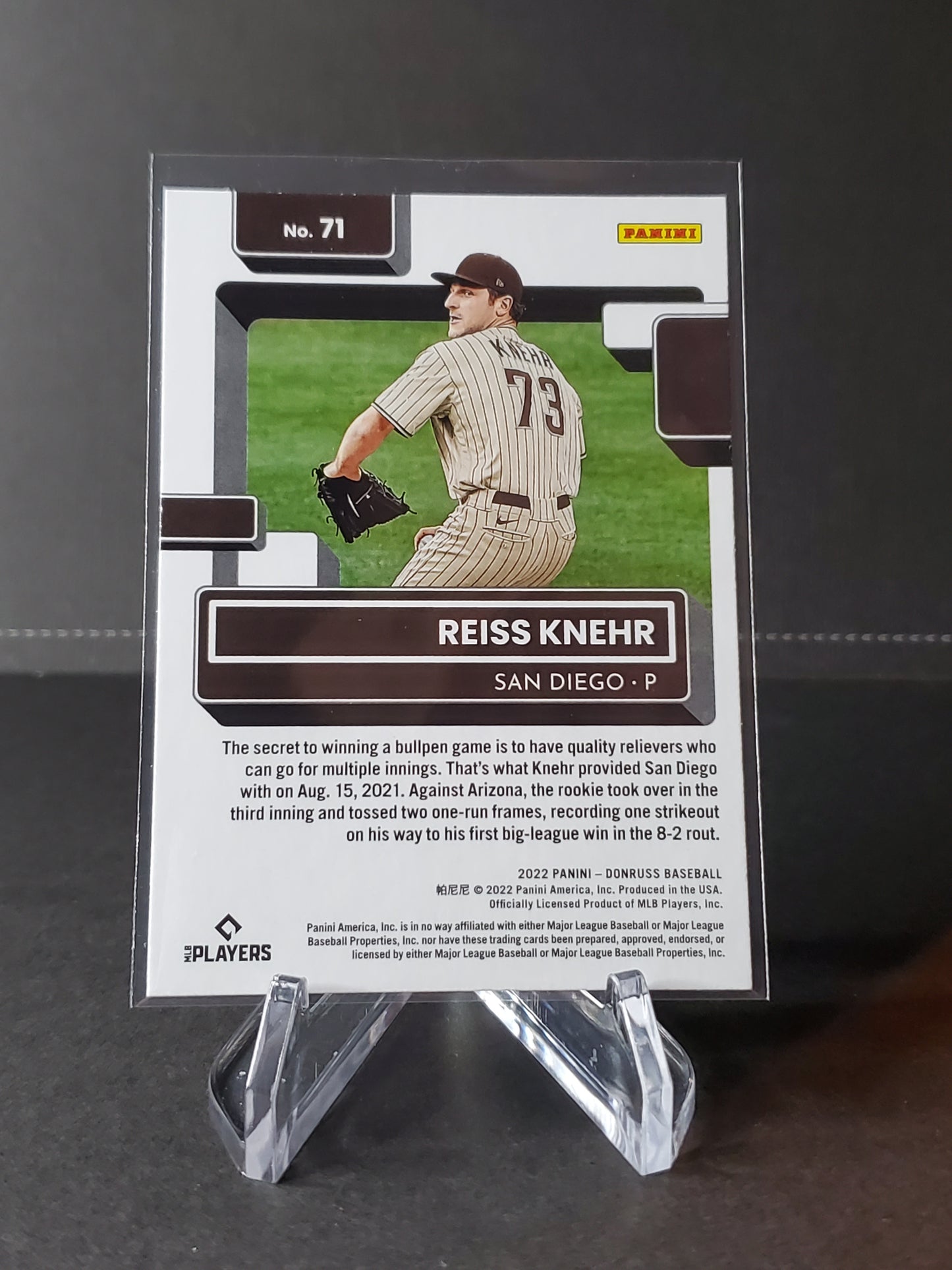 Reiss Knehr 2022 Panini Donruss Baseball Rated Rookie #71