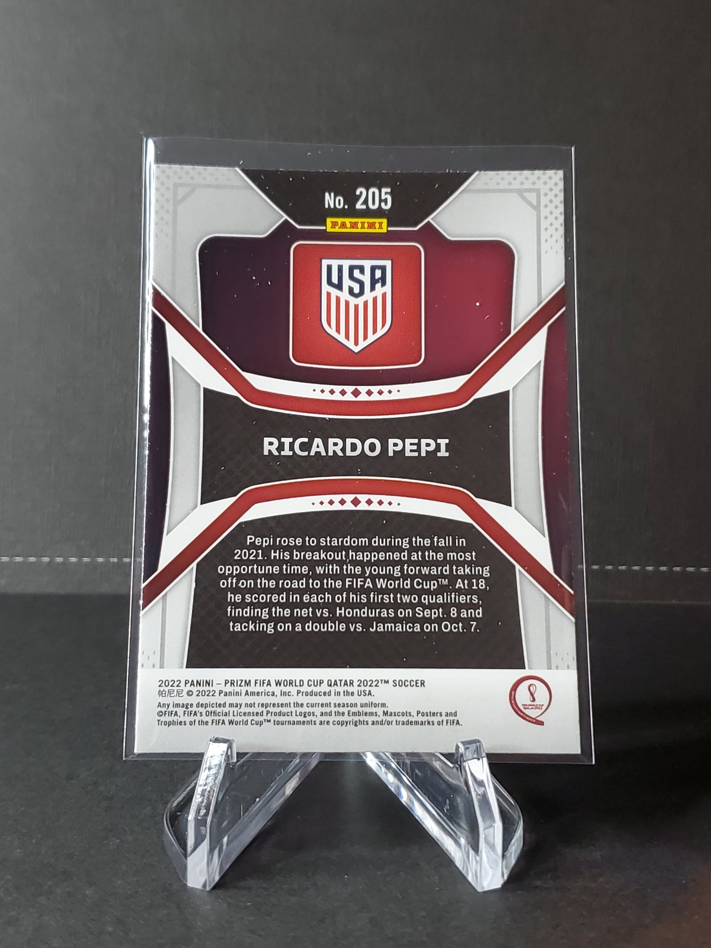 Ricardo Pepi 2022 Panini Prizm World Cup Qatar RC #205