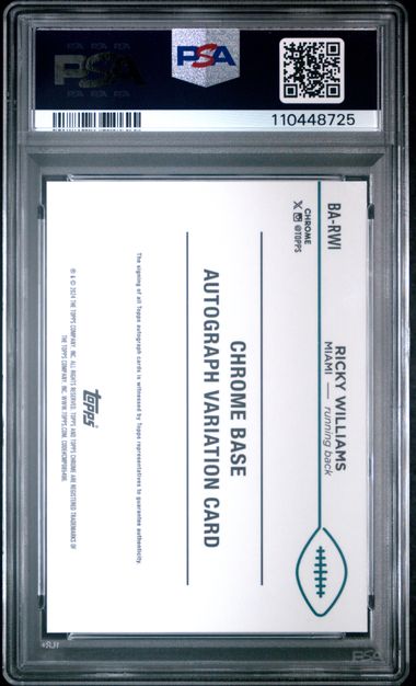 2024 Topps Chrome Ricky Williams AUTO #BA-RWI Orange Refractor /25 PSA Gem MT 10