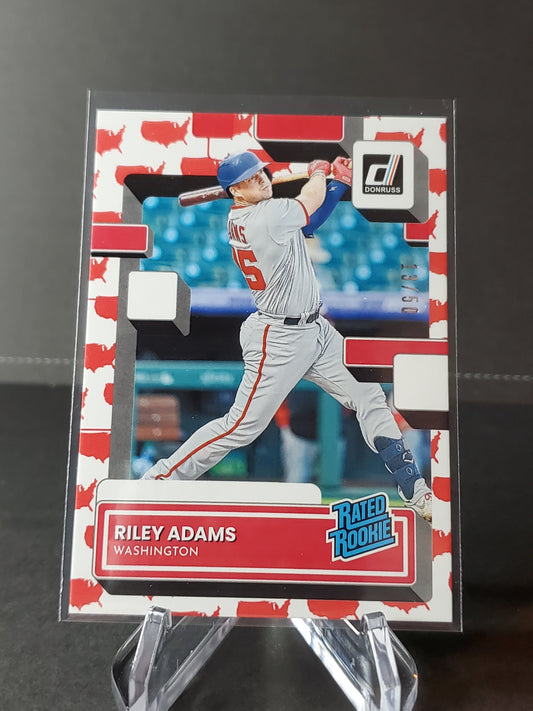 Riley Adams 2022 Panini Donruss Baseball Rated Rookie #75