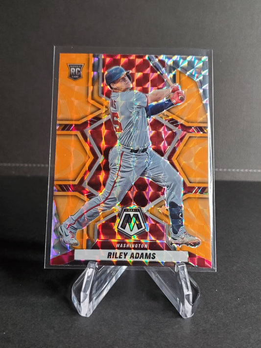 Riley Adams 2022 Panini Mosaic Orange Prizm RC #253