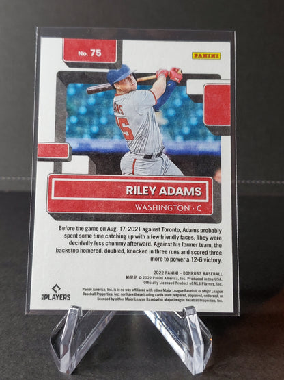 Riley Adams 2022 Panini Donruss Baseball Rated Rookie #75