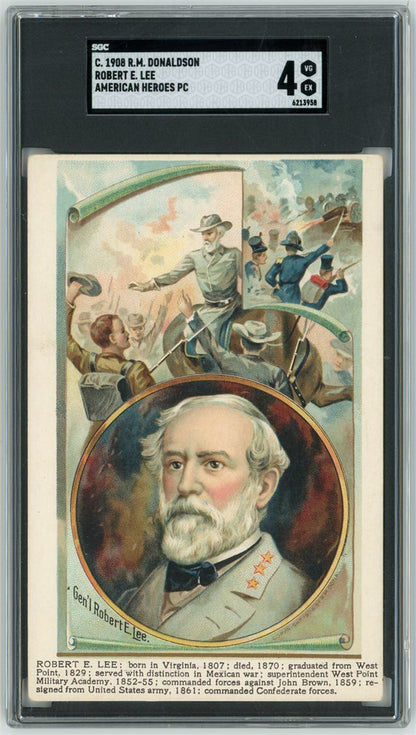 1908 R.M. Donaldson American Heroes Robert E. Lee PC SGC 4 VG/EX Pop 2 Highest