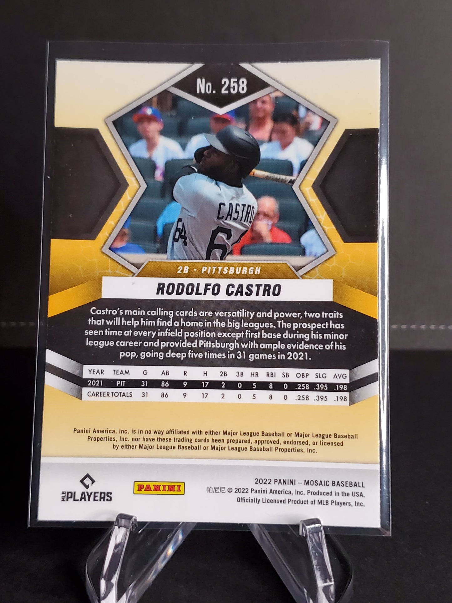 Rodolfo Castro 2022 Panini Mosaic Baseball RC #258