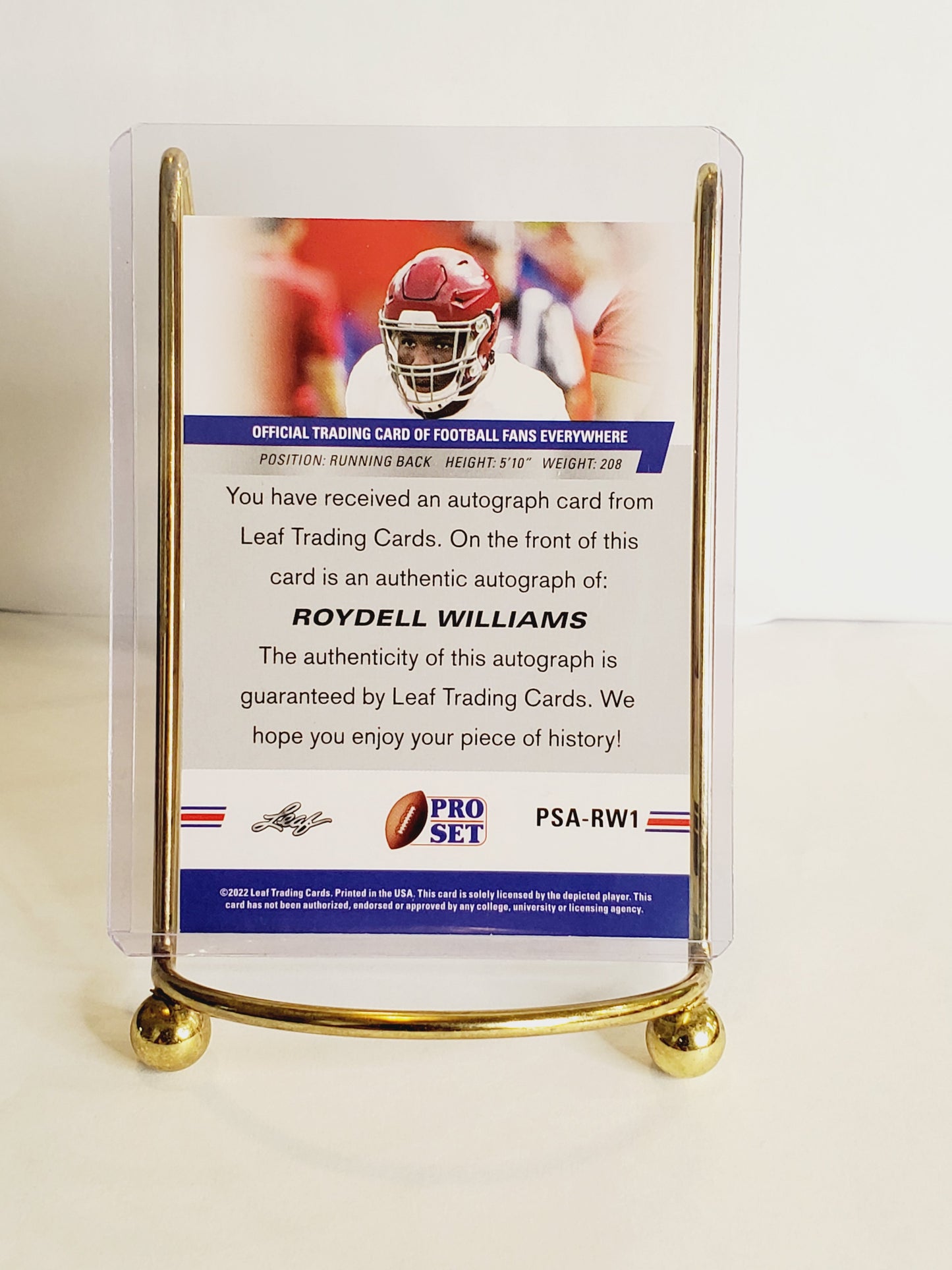 Roydell Williams 2022 Pro Set RC AUTO #PSA-RW1