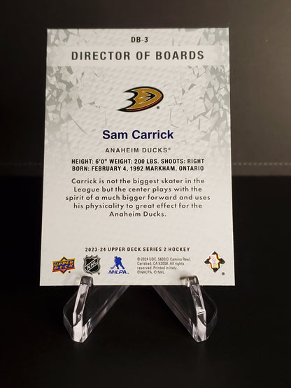 Sam Carrick 2023/24 Upper Deck Series 2 Director of Boards #DB-3