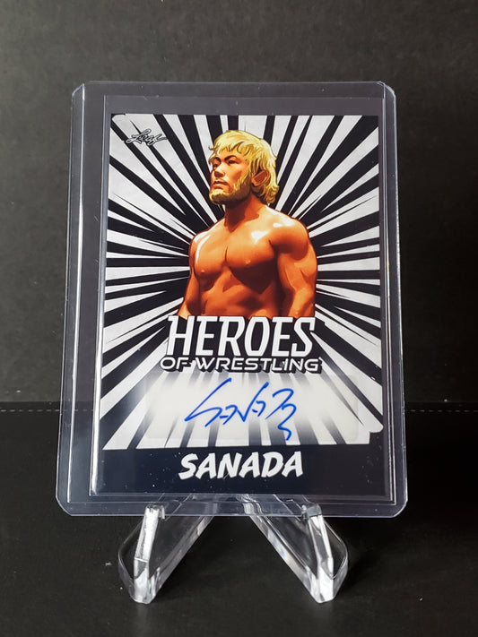 Sanada 2023 Leaf Heroes of Wrestling AUTO Zebra #BA-S2