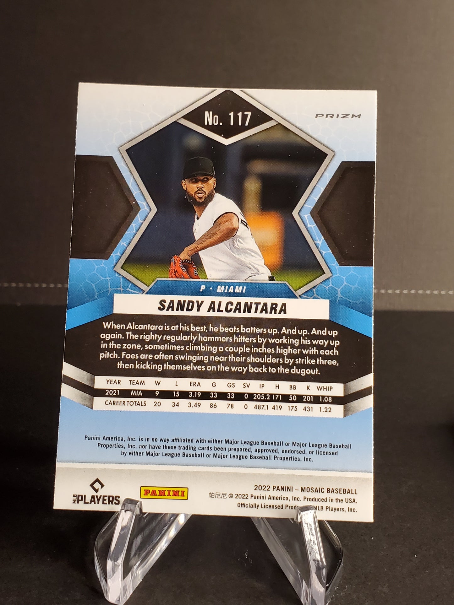 Sandy Alcantara 2022 Panini Mosaic Orange Prizm #117