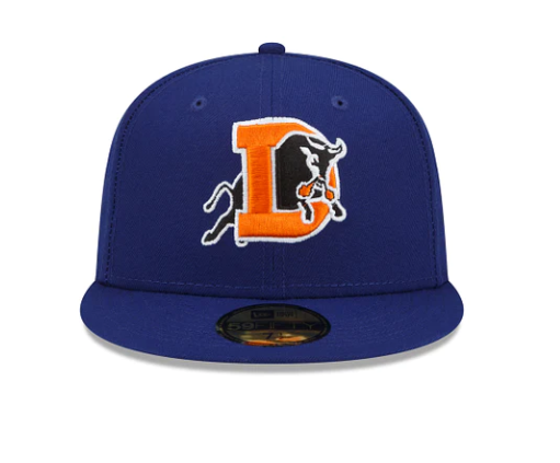 New Era Durham Bulls Fitted 59Fifty Hat Minor League Baseball Royal Blue Brim 7 1/4