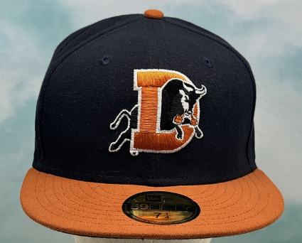New Era Durham Bulls Fitted 59Fifty Hat Minor League Baseball Orange Brim 7 1/4