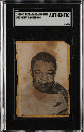 1946-47 Propaganda Montiel Henry Armstrong #37 SGC Authentic Vintage Boxing
