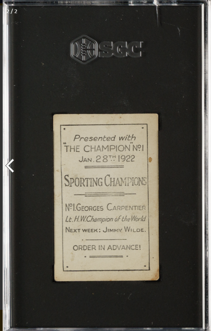 1922 Sporting Champions Georges Carpentier #1 Amalgamated Press SGC 3.5 Boxing