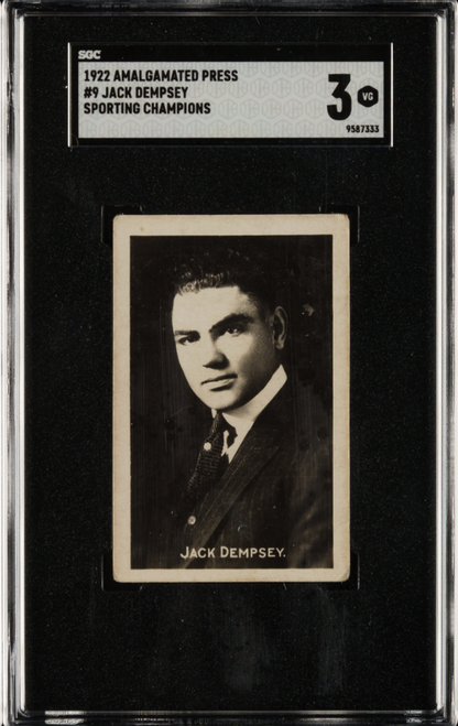 1922 Sporting Champions Jack Dempsey #9 Amalgamated Press SGC 3 VG Boxing HoF