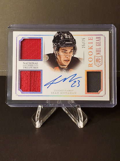 Sean Monahan 2013 Panini Treasures Triple Relic AUTO RC - RPA #RG-SMO, /75