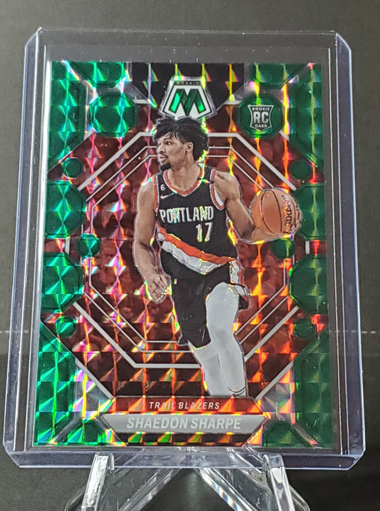 Shaedon Sharpe 2023 Panini Mosaic Green Prizm RC #213