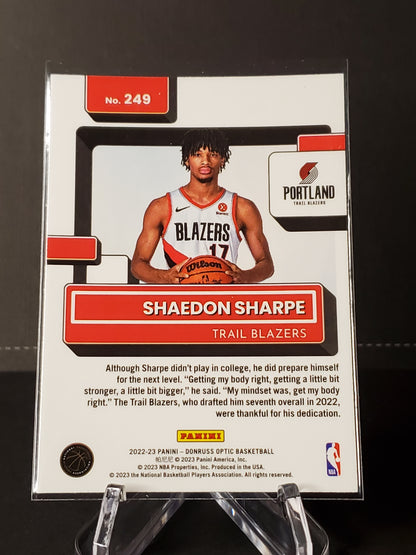 Shaedon Sharpe 2022 Panini Optic Rated Rookie RC #249