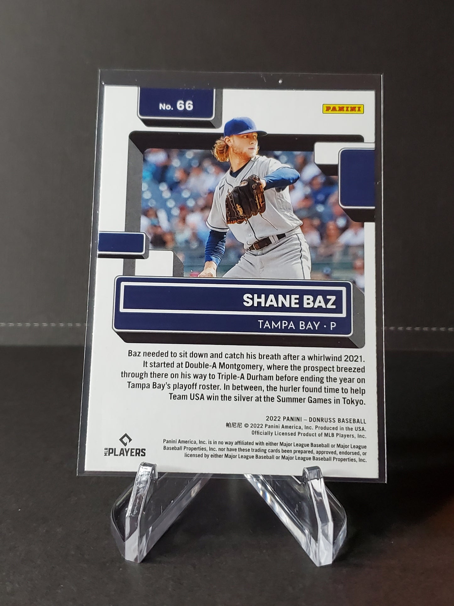 Shane Baz 2022 Panini Donruss Baseball Rated Rookie #66