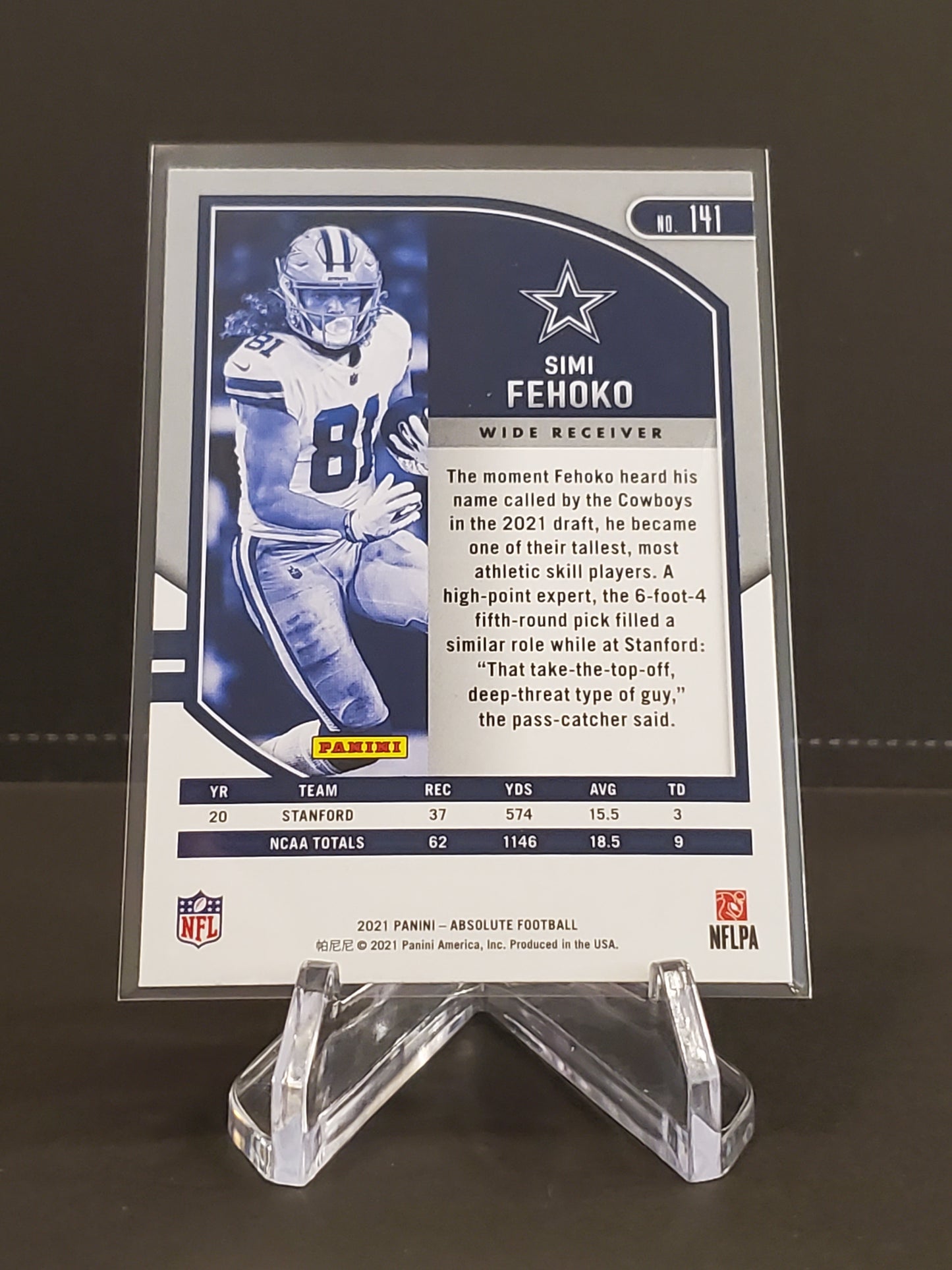 Simi Fehoko 2021 Panini Absolute RC #141