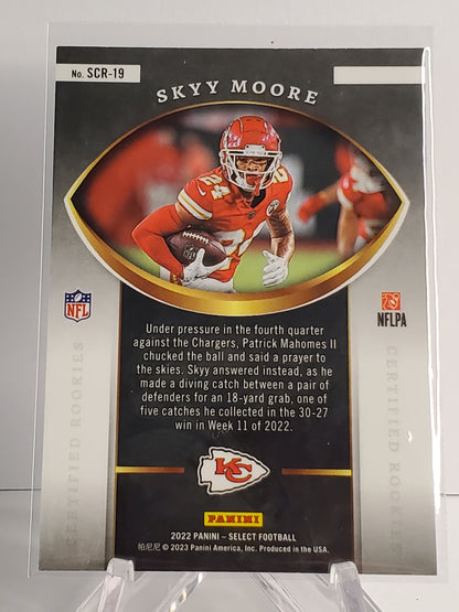 Skyy Moore 2022 Panini Select Certified RC #SCR-19