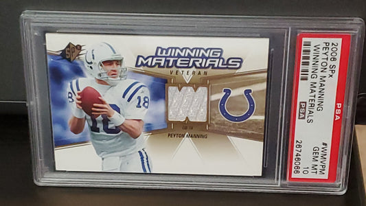 PEYTON MANNING 2006 SPx Game Used WINNING MATERIALS PSA 10 - Pop 3!!