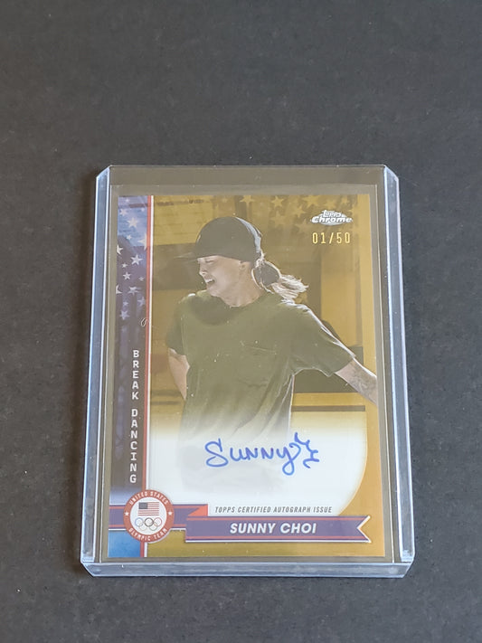 Sunny Choi 2024 Topps Chrome US Olympic and Paraolympic Hopefuls AUTO Gold Parallel /50 #AU-SC