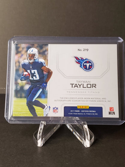 Taywan Taylor 2017 Panini Certified Freshman Fabrics AUTO #219: /499