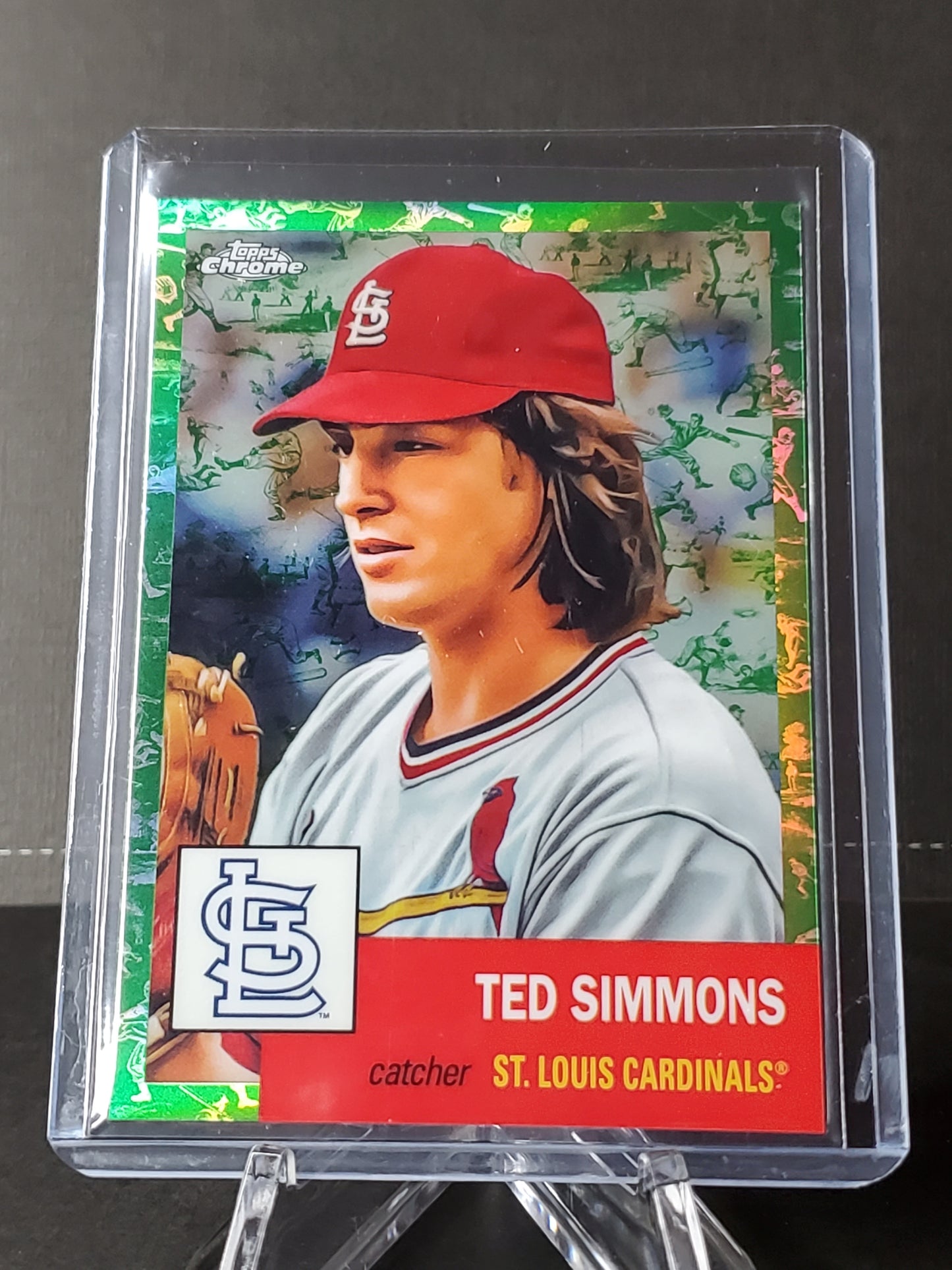 Ted Simmons 2022 Topps Chrome Platinum Green Wave Refractor #70: /99