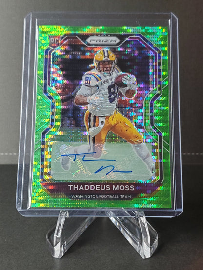 Thaddues Moss 2020 Panini Prizm GREEN (RC) AUTO #386