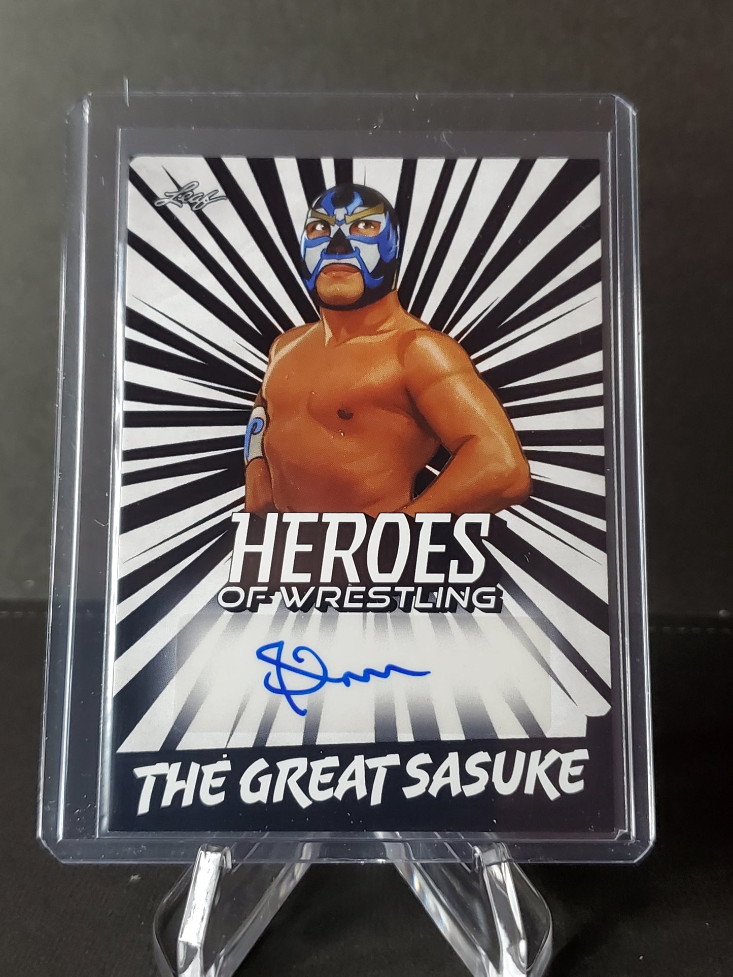 The Great Sasuke 2023 Leaf Heroes of Wrestling AUTO Zebra #BA-GS1