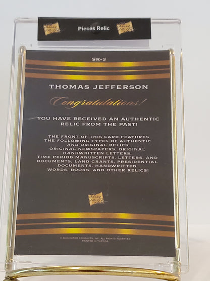 2022 Thomas Jefferson 2022 Pieces of the Past Jumbo Handwriting Relic