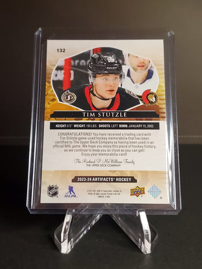 Tim Stutzle 2023-2024 UD Artifacts Hockey Dual Jersey /199 #132