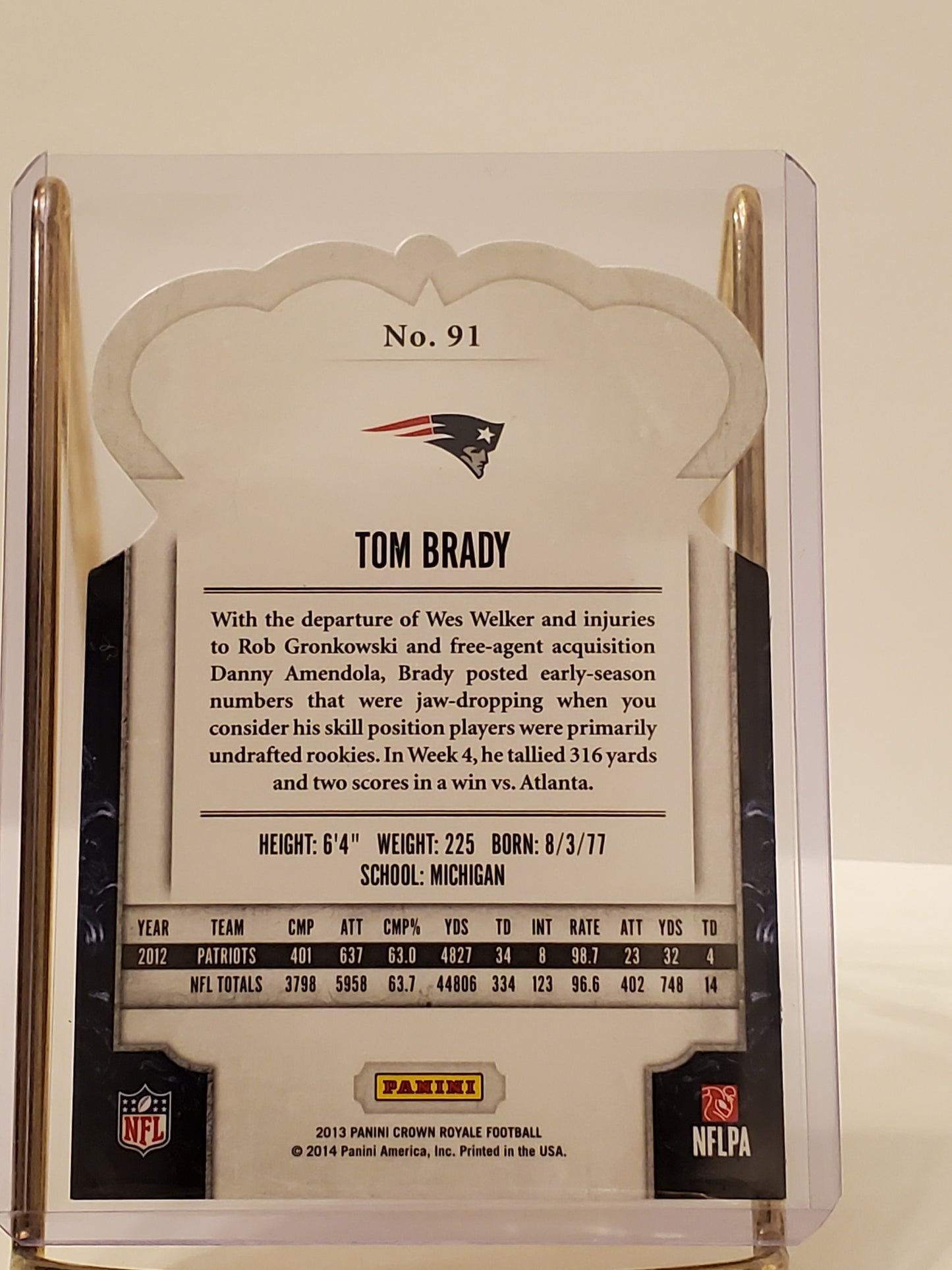 Tom Brady - 2013 Crown Royale #91