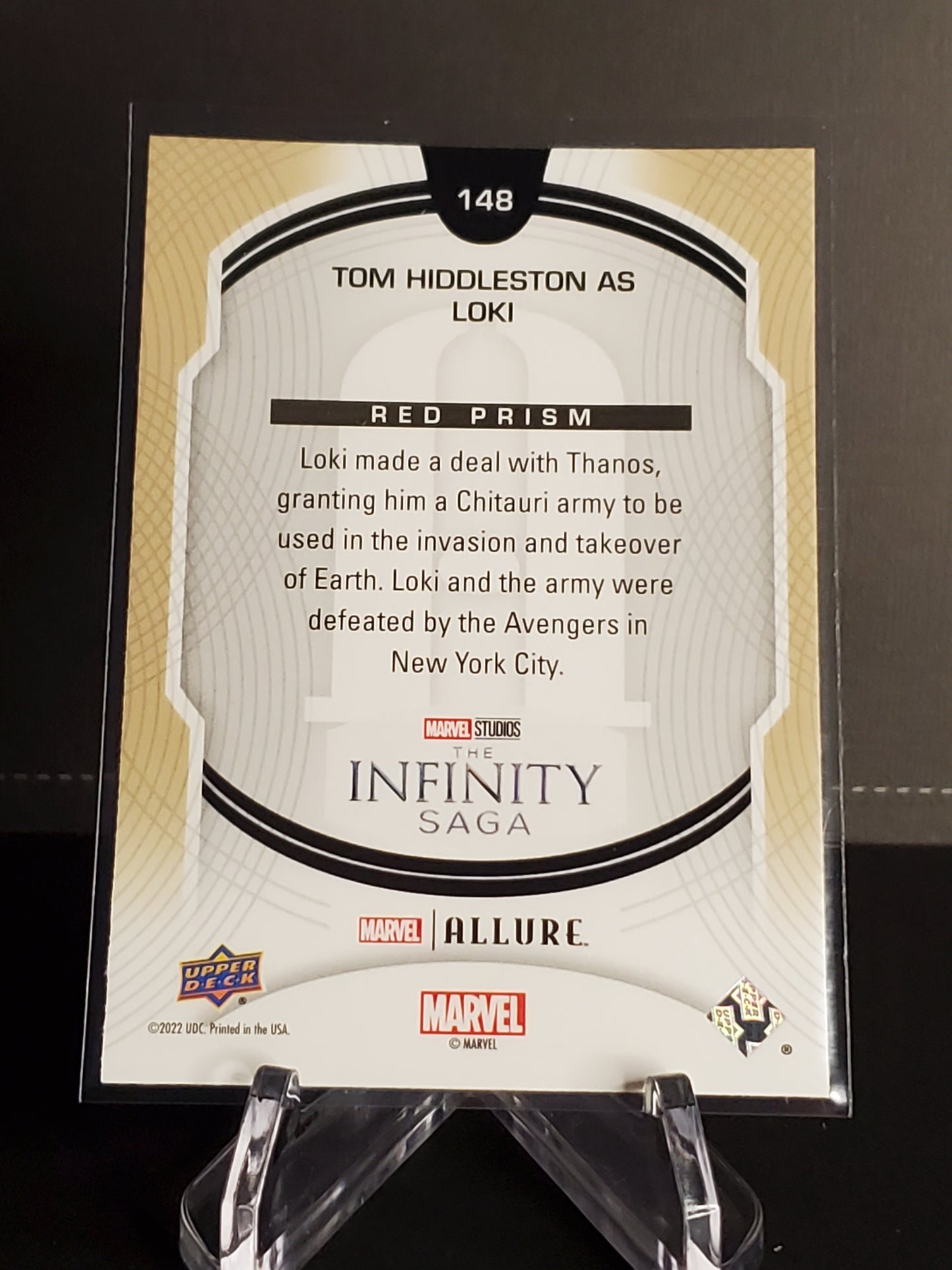 Tom Hiddleston as Loki 2022 Upper Deck Marvel Allure Red Prism #148
