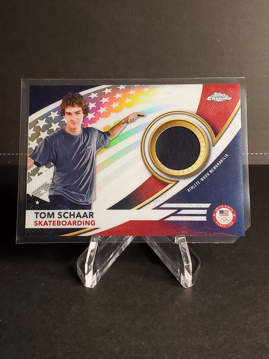 Tom Schaar 2024 Topps Chrome US Olympic and Paraolympic Hopefuls Team USA Memorabilia Pieces WORN Patch #USA-TS