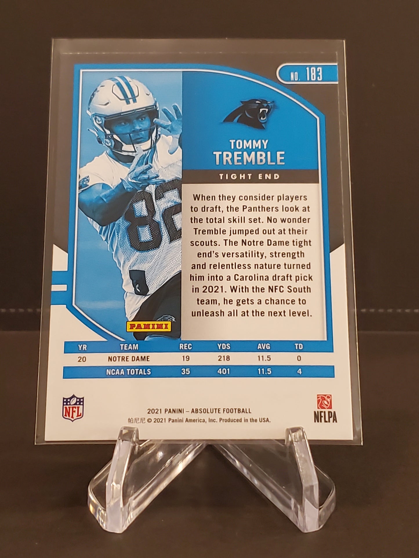 Tommy Tremble 2021 Panini Absolute RC #183