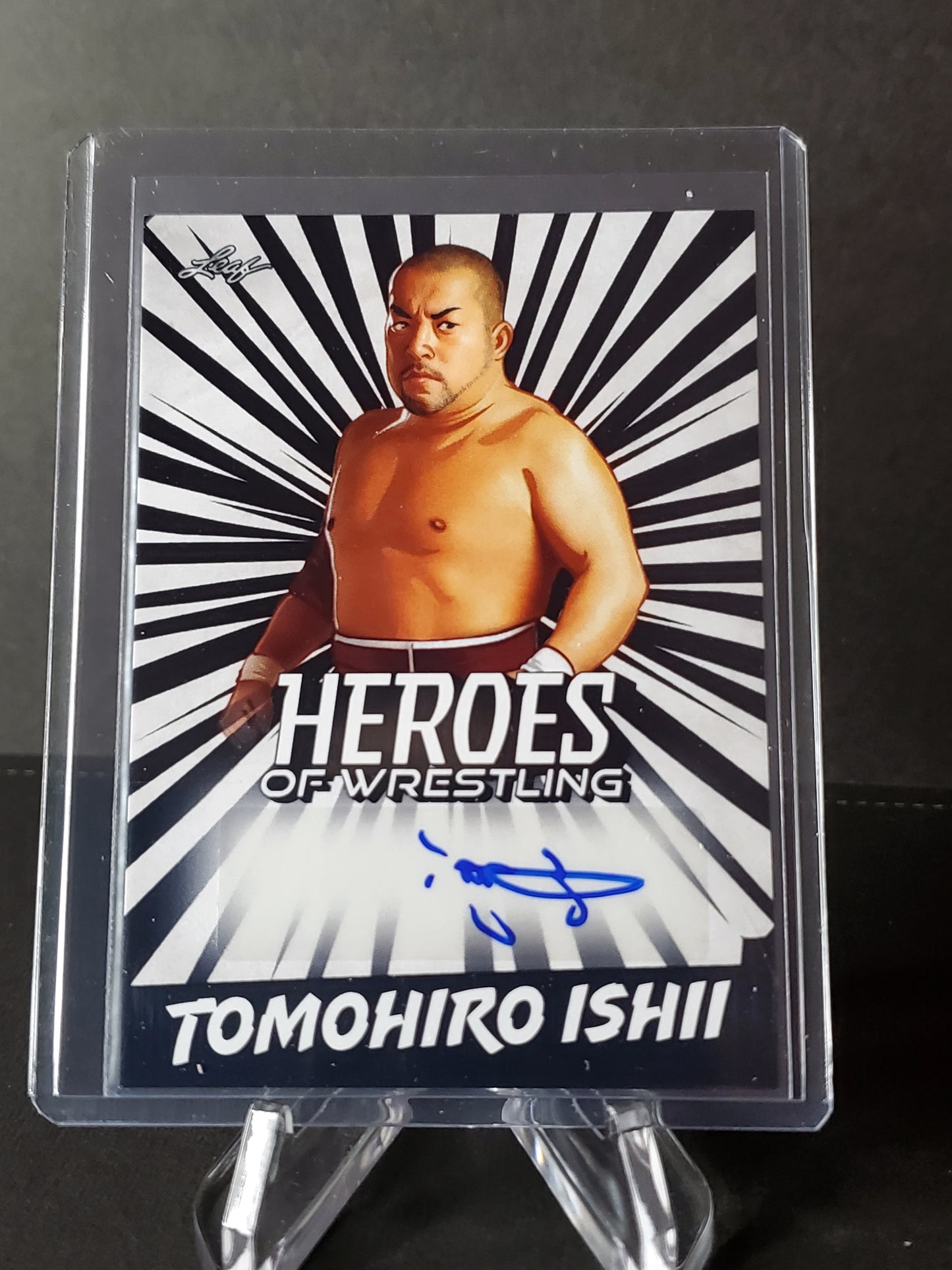 Tomohiro Ishii 2023 Leaf Heroes of Wrestling AUTO Zebra #BA-TI2