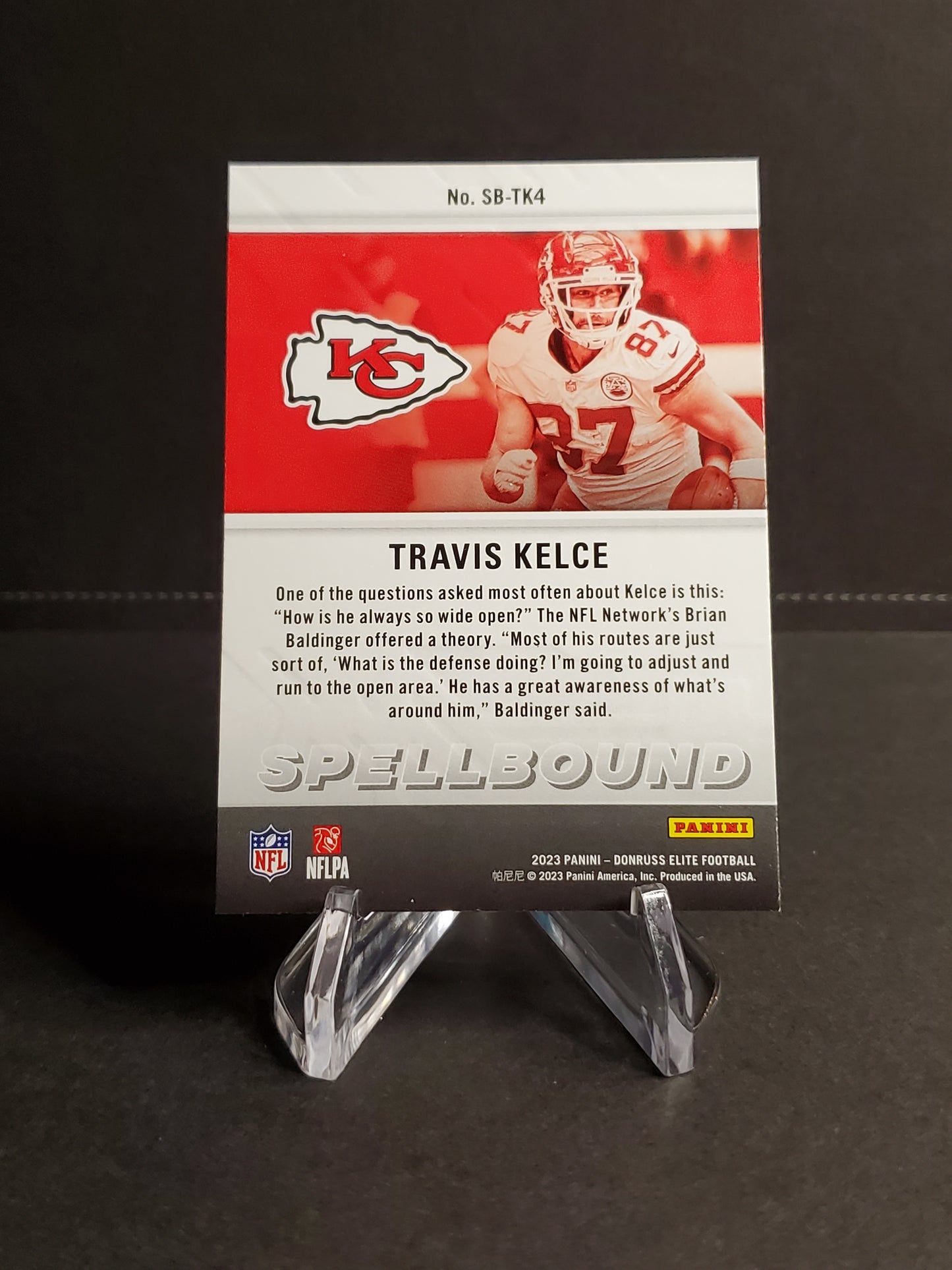 Travis Kelce 2023 Panini Donruss Elite Football Spellbound "C" #SB-TK4