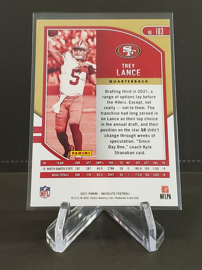 Trey Lance 2021 Panini Absolute Green RC #103