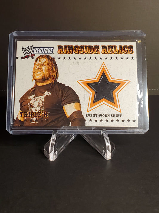 Triple H 2005 Topps WWE Heritage Ringside Relics Used T-Shirt