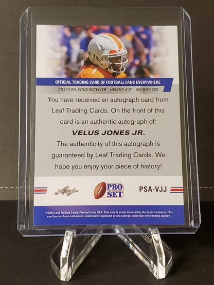 Velus Jones Jr. 2022 Leaf Pro Set AUTO XRC #PSA-VJJ