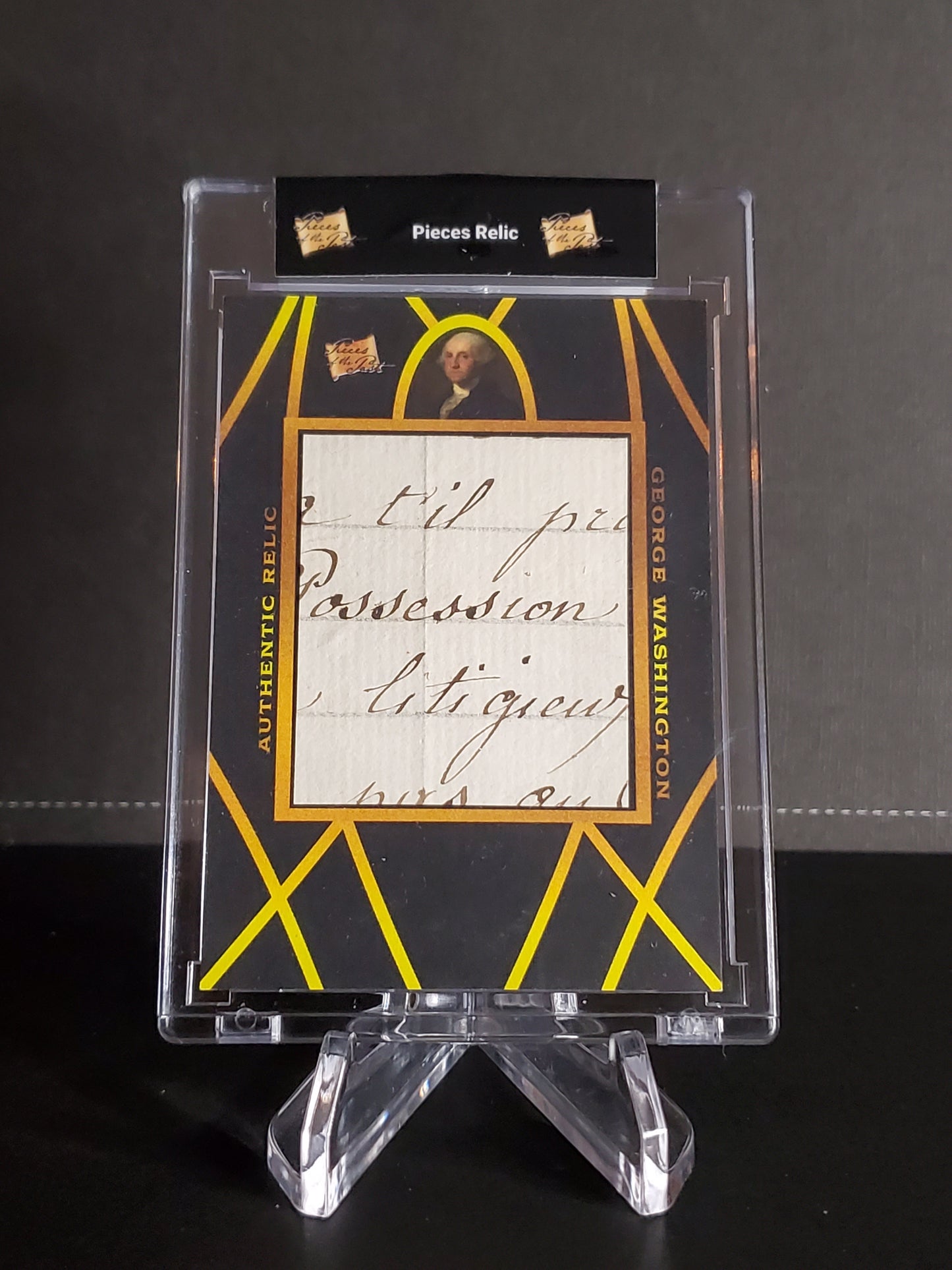 George Washington / Thomas Jefferson 2022 Pieces of the Past Presidential Edition Dual Jumbo Handwriting Relic #DJR-6