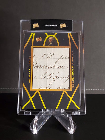 George Washington / Thomas Jefferson 2022 Pieces of the Past Presidential Edition Dual Jumbo Handwriting Relic #DJR-6