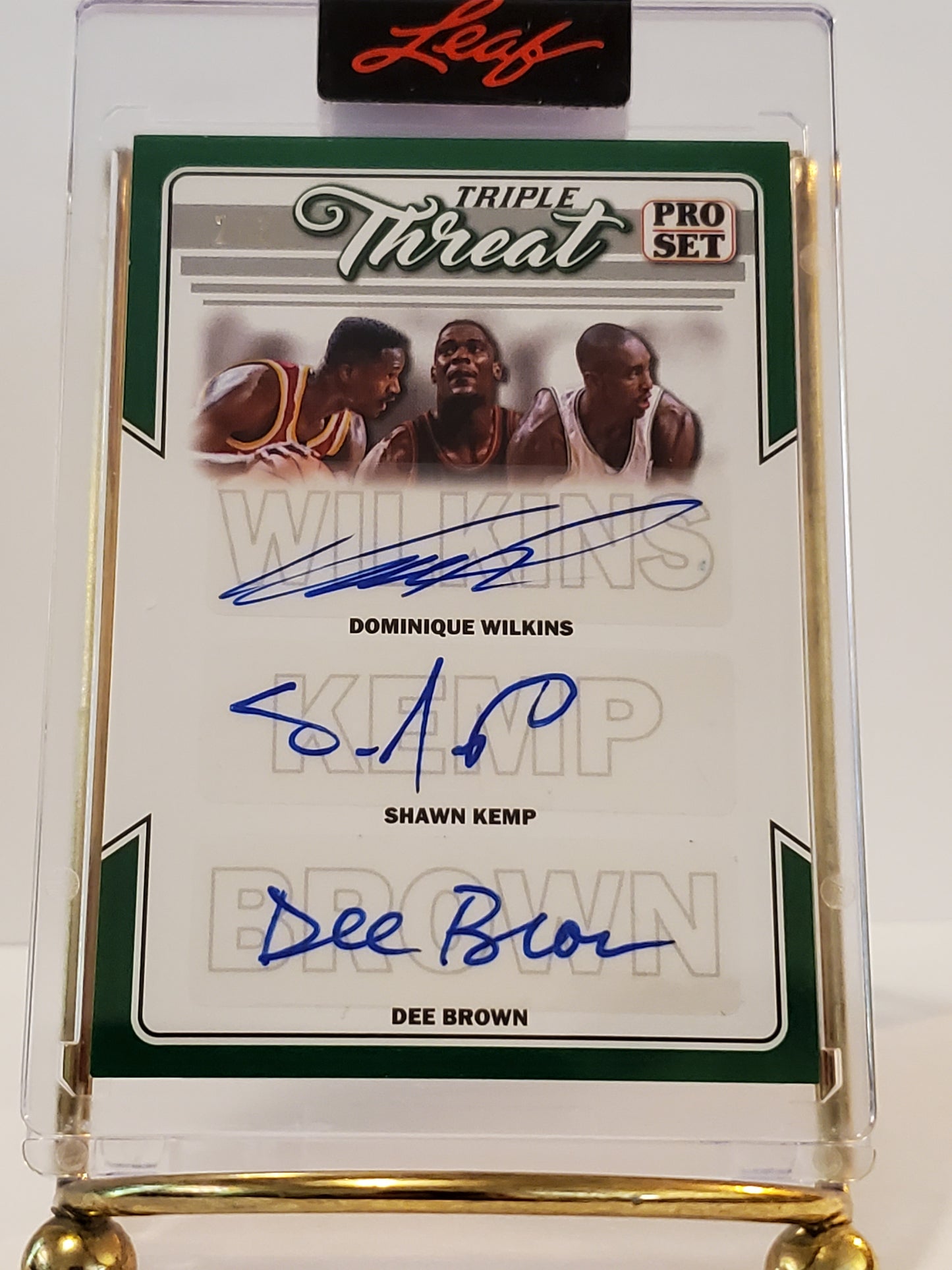 Dominique Wilkins/Shawn Kemp/Dee Brown - 2022 Leaf Pro Set TRIPLE Auto #2/3 - TT-14