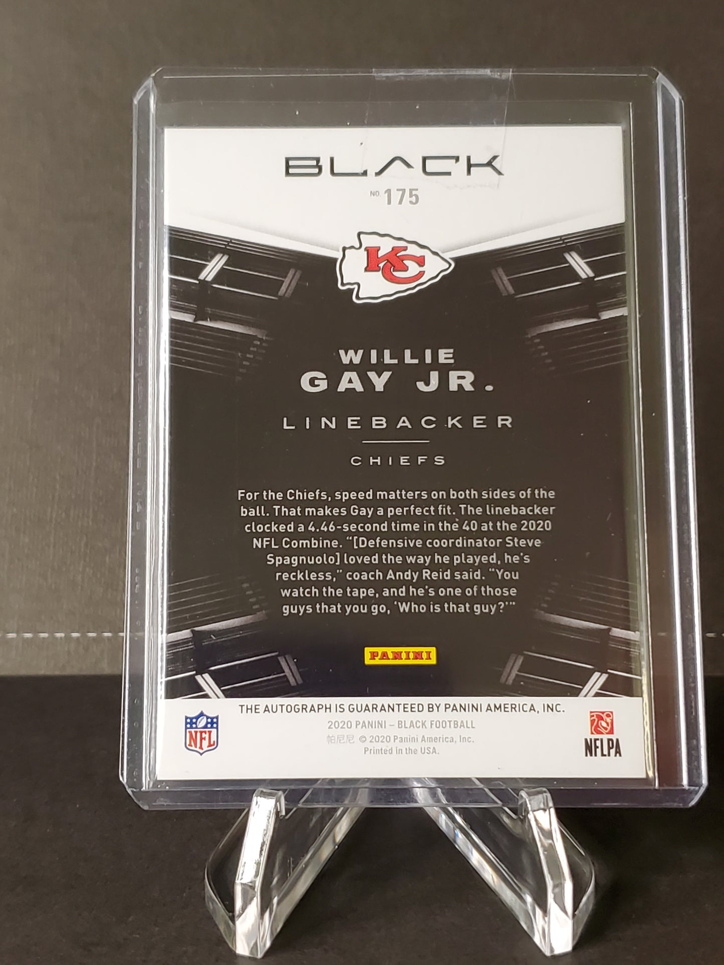 Willie Gay Jr. 2020 Panini Black AUTO RC #'d /199 - #175