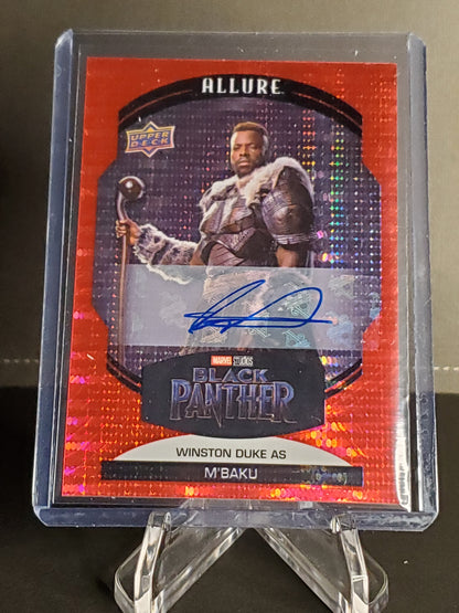 Winston Duke as M Baku 2022 Upper Deck Marvel Allure Red AUTO #70