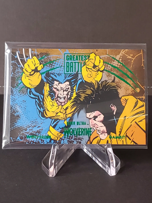 Wolverine vs. Gambit 2023 Fleer Ultra Wolverine Green Greatest Battles #GB-20